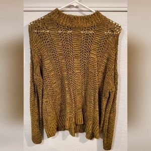 Cute Olive Green High Collar Sweater